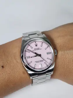 Rolex Oyster Perpetual 12600 Candy Pink Oyster Bracelet with Silver Bezel 36mm