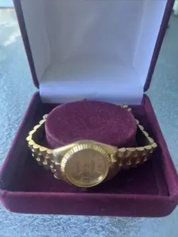 LADIES GOLD TONE VINTAGE ROLEX WATCH