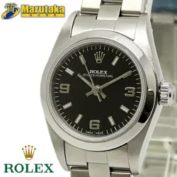 ROLEX OYSTER PERPETUAL 760870 VINTAGE ANTIQUE 1999 AUTOMATIC BLACK SS