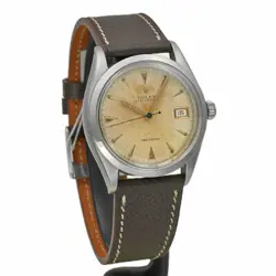 c. 1953 Red Calendar ROLEX Oyster Date Ref.6294 Antique Men Watch