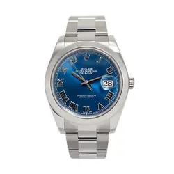 ROLEX DATEJUST 41MM 126300 BLUE ROMAN OYSTER STAINLESS STEEL MEN’S WATCH