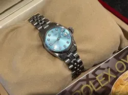 ROLEX OYSTER PERPETUAL, LADIES WATCH 26mm, TIFFANY BLUE DIAL, JUBILEE, BOX SET