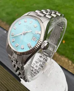 ROLEX OYSTER PERPETUAL, LADIES WATCH 26mm, TIFFANY BLUE DIAL, JUBILEE, BOX SET