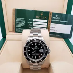 ROLEX SUBMARINER DATE 40MM STEEL OYSTER WATCH 16610 BOX PAPERS SERVICED IN 2023