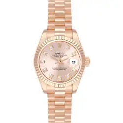 ROLEX PRESIDENT ROSE GOLD DIAMOND DIAL LADIES WATCH 179175 BOX PAPERS