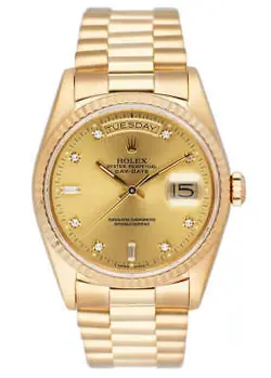 ROLEX DAY DATE 18238 DIAMOND DIAL MENS WATCH BOX PAPERS