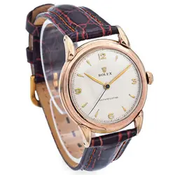 Vintage Rolex Jumbo 10K Rose Gold Men's Hand Wind Watch