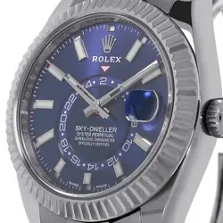 ROLEX SKY-DWELLER WATCH 42MM BLUE INDEX HOUR MARKERS DIAL STAINLESS STEEL 336934