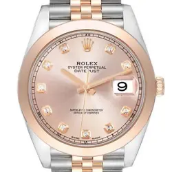 ROLEX DATEJUST 41 STEEL ROSE GOLD DIAMOND DIAL MENS WATCH 126301