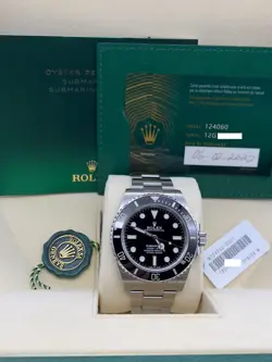 ROLEX SUBMARINER 124060 41MM BLACK CERAMIC STAINLESS STEEL BOX PAPER 2023