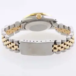 LADIES ROLEX 68273 TWO TONE 18K GOLD STEEL 31MM PEARL DIAMOND DIAL BEZEL WATCH