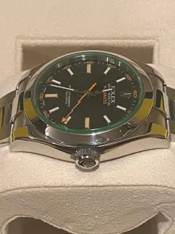ROLEX MILGAUSS 116400GV SILVER OYSTER BRACELET WITH SILVER BEZEL