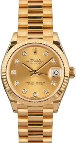 LADIES ROLEX PRESIDENTIAL SOLID YELLOW GOLD WRISTWATCH DIAMOND DIAL
