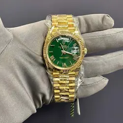 ROLEX DAY-DATE 40MM GREEN DIAL WATCH 228238 YG