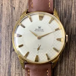 Rolex Marconi Dial index gold small second Manual winding men's watch