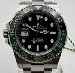 ROLEX GMT-MASTER II 126720VTNR SILVER OYSTER BRACELET WITH BLACK AND GREEN BEZEL