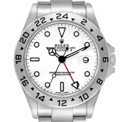 ROLEX EXPLORER II POLAR WHITE DIAL STEEL MENS WATCH 16570 BOX PAPERS