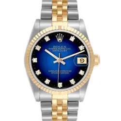 ROLEX DATEJUST MIDSIZE STEEL YELLOW GOLD DIAMOND LADIES WATCH 68273 BOX PAPERS