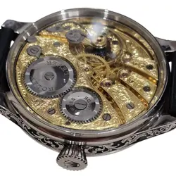 VINTAGE MEN'S WATCH, SWISS SKELETON WATCH 48MM ROLEX POCKET WATCH MOVEMENT 1925