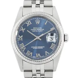 ROLEX DATEJUST 16234 BLUE ROME Y NUMBER SECOND HAND MENS