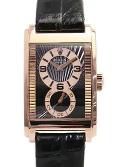 USED ROLEX CELLINI PRINCE 5442/5 BLACK CASE: 43MM MEN'S WATCH #101123