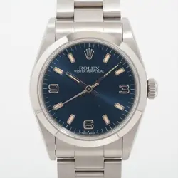 ROLEX OYSTER PERPETUAL 67480 SS AT BLUE-FACE
