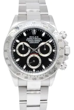 ROLEX DAYTONA CHRONOGRAPH STEEL BLACK DIAL MENS 40MM WATCH Z 116520