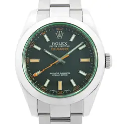 ROLEX MILGAUSS GREEN GLASS 116400GV BLACK V NUMBER SECOND HAND MENS