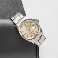 Rolex Date 1501 Silver Oyster Bracelet with Silver Bezel