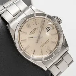 Rolex Date 1501 Silver Oyster Bracelet with Silver Bezel