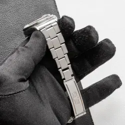 Rolex Date 1501 Silver Oyster Bracelet with Silver Bezel