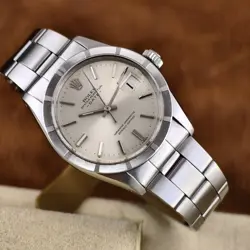 Rolex Date 1501 Silver Oyster Bracelet with Silver Bezel