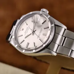 Rolex Date 1501 Silver Oyster Bracelet with Silver Bezel