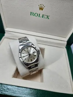 Rolex Date 1501 Silver Oyster Bracelet with Silver Bezel