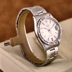 ROLEX DATE 1501 SILVER OYSTER BRACELET WITH SILVER BEZEL