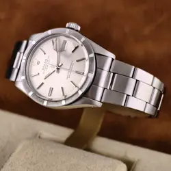 Rolex Date 1501 Silver Oyster Bracelet with Silver Bezel