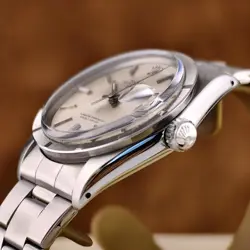 Rolex Date 1501 Silver Oyster Bracelet with Silver Bezel