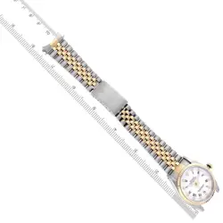 ROLEX DATEJUST STEEL YELLOW GOLD WHITE DIAMOND DIAL MENS WATCH 16233