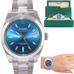 2020 MINT ROLEX MILGAUSS BLUE ANNIVERSARY GREEN 116400GV STEEL 40MM WATCH BOX