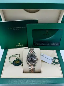 2024 Rolex Datejust 31 Slate Diamond VI Dial Everose Jubilee 278271 Complete Set
