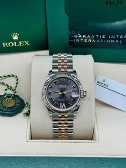 2024 Rolex Datejust 31 Slate Diamond VI Dial Everose Jubilee 278271 Complete Set