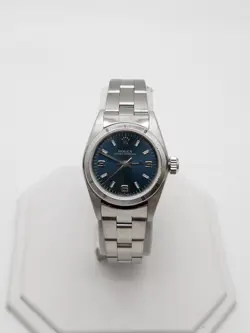 ESTATE $8000 ROLEX OYSTER PERPETUAL BLACK DIAL SS LADIES WATCH SERVICED