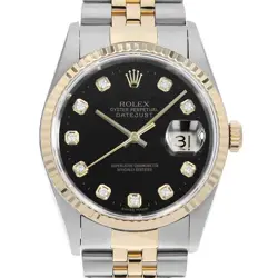 ROLEX Datejust 10P Diamond 16233G Black U Number second hand mens