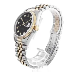 ROLEX Datejust 10P Diamond 16233G Black U Number second hand mens