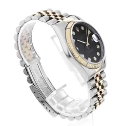 ROLEX Datejust 10P Diamond 16233G Black U Number second hand mens