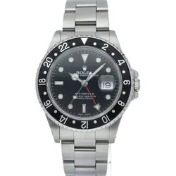 ROLEX GMT master 2 16710(A) Box Warranty Stainless Steel mensWatch black Fin...