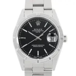 ROLEX OYSTER PERPETUAL DATE 15210 BLACK BAR A NUMBER SECOND HAND MENS