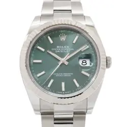 ROLEX DATEJUST 126334 WHITE GOLD 41MM MINT GREEN AUTOMATIC MEN'S #U194
