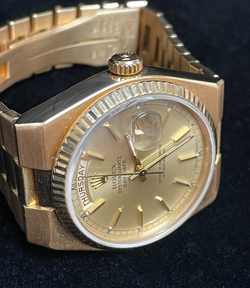 1979 Rolex Day-Date Oysterquartz 19018 Champagne Dial 18kt President 36mm