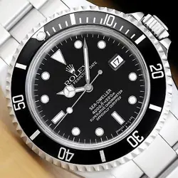 ROLEX MENS SEA-DWELLER DATE 16600 40MM BLACK DIAL STAINLESS STEEL DIVE WATCH